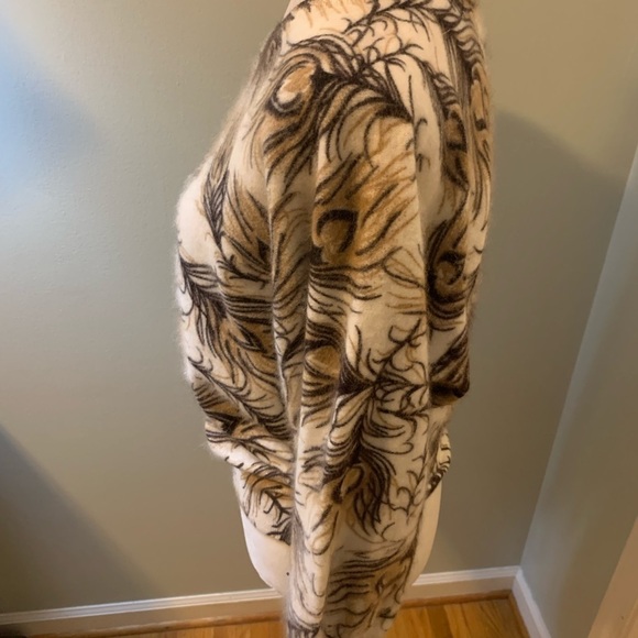 Cache Italian angora, wool floral sweater, size S - Picture 3 of 4